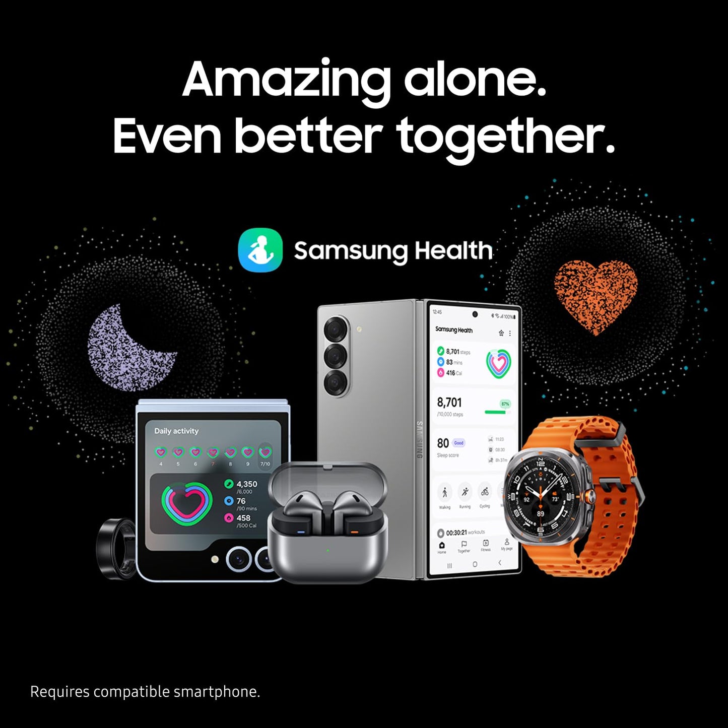 SAMSUNG Galaxy Watch Ultra 47mm LTE AI Smartwatch Bundle w/ 25W Power Adapter, Energy Score, Wellness Tips, Heart Rate Tracking, Sleep Monitor, Fitness Tracker, GPS, 2024,Titanium Gray