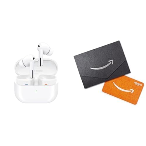 SAMSUNG Galaxy Buds 3 Pro AI True Wireless Bluetooth Earbuds + $20 Amazon Gift Card, Noise Cancelling, Sound Optimization, Redesigned Comfort Fit, White [US Version, Amazon Exclusive 2Yr Warranty]