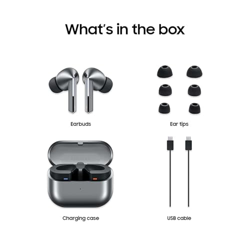 SAMSUNG Galaxy Buds 3 Pro AI True Wireless Bluetooth Earbuds + $20 Amazon Gift Card, Noise Cancelling, Sound Optimization, Redesigned Comfort Fit, White [US Version, Amazon Exclusive 2Yr Warranty]