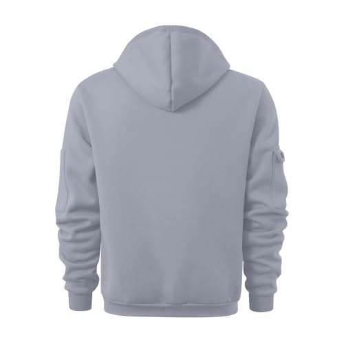 Fleece 1/4 Zip Pullover Mens Tactical Hoodie Long Sleeve Workout Vintage Sweatshirt Fall Winter Athletic Militart Hoodies Fleece Quarter Zip Hoodie with Pcokets Big and Tall Cotton Sweatshirts