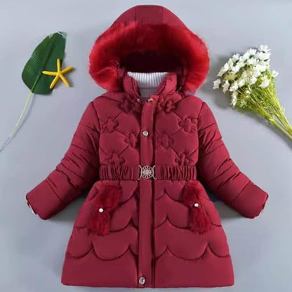 Warm Quilted Padded Winter Jacket With Hood Cozy Lightweight Insulated Coat For Kids Perfect Outdoor Adventures