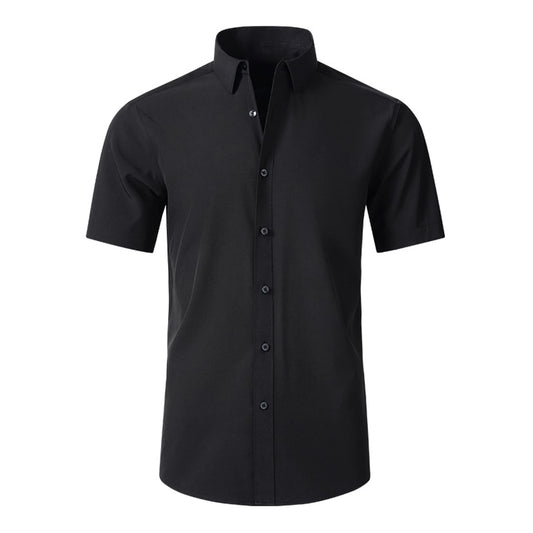 SAMERM Mens Dress Shirt Wrinkle Free Moisture Wicking 4-Way High Stretch Super Soft Casual Button Down Shirts,Black L