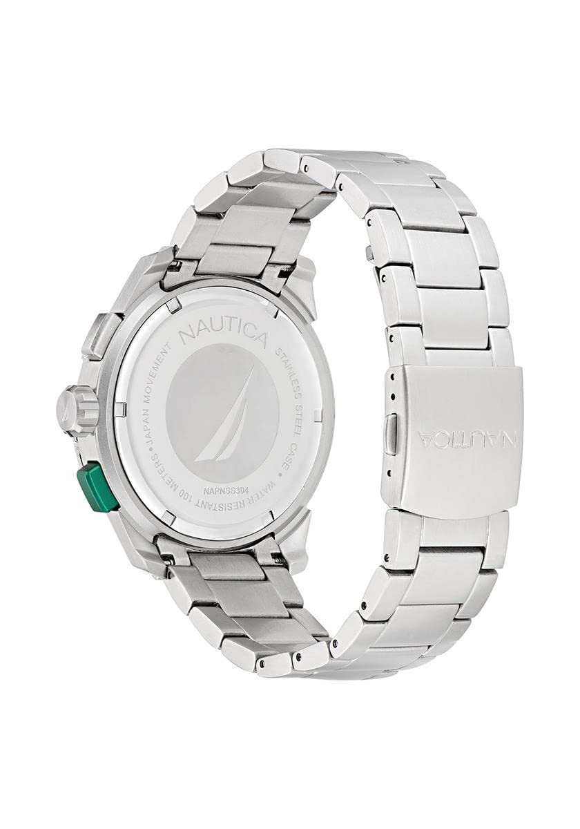 Nautica Men's NAPNSS304 NST 101 Recycled (85%) Stainless Steel Bracelet Watch