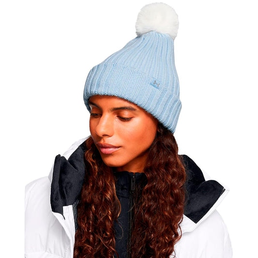 Under Armour 1386637-464-OSFM W Halftime Pom Beanie Nimbus Blue OSFM