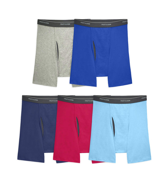 Fruit of the Loom Men's Coolzone Boxer Briefs, Moisture Wicking & Breathable, Multipacks, 5 Pack-Assorted Colors