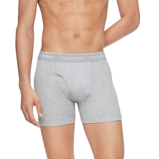 Calvin Klein Men's Cotton Classics 3-pack Boxer Brief, 3 Grey Heather, Large