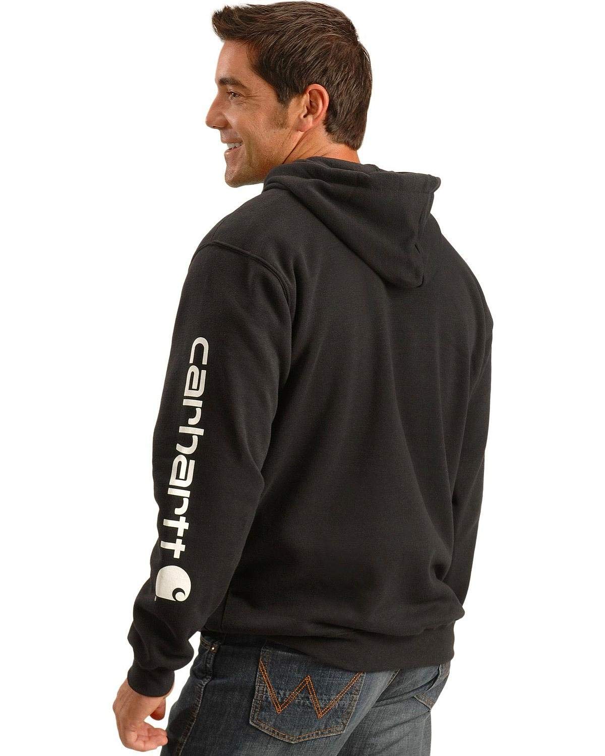 Carhartt Men's Loose Fit Midweight Logo Sleeve Graphic Sweatshirt (Also Available in Big & Tall), Black, Large