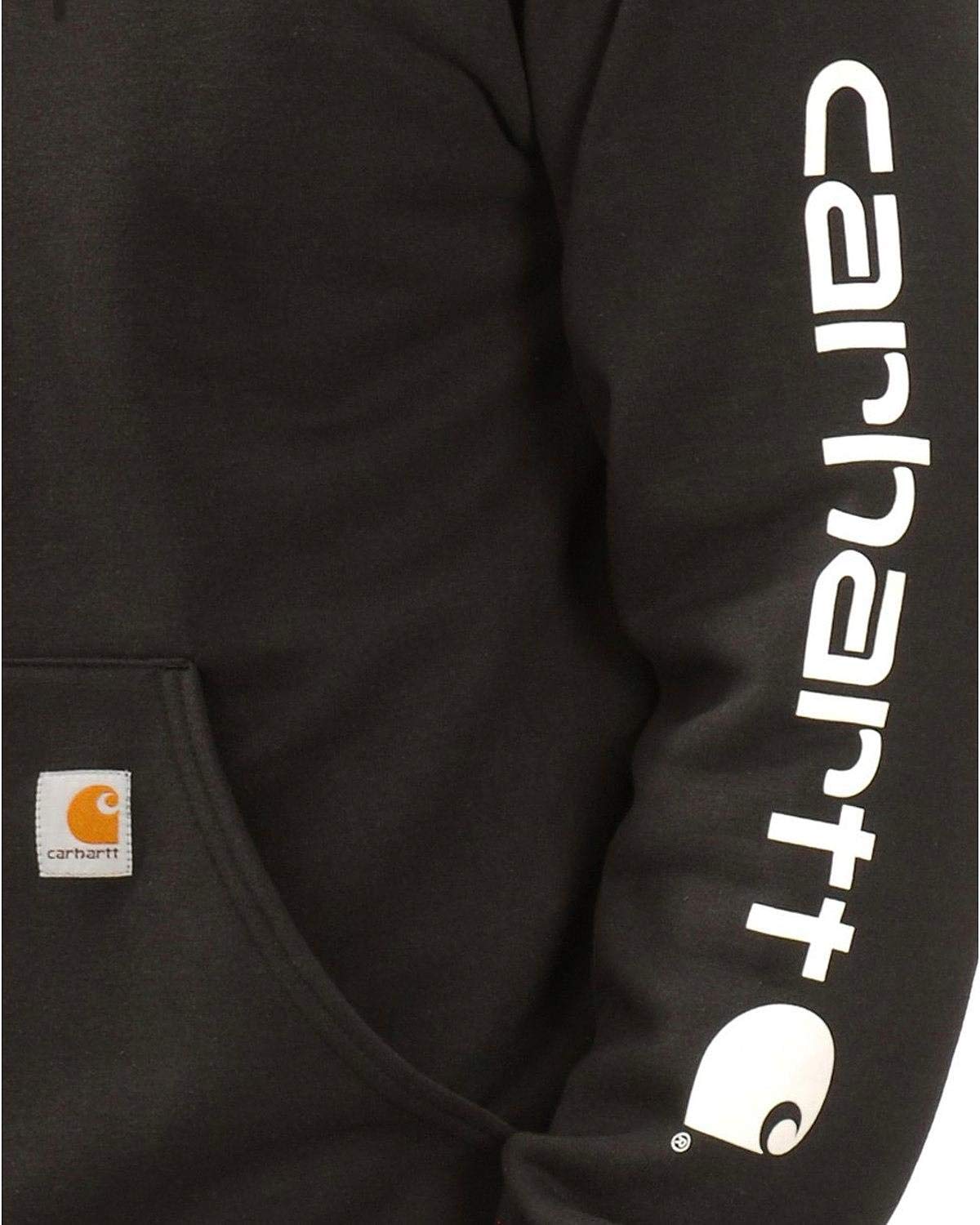 Carhartt Men's Loose Fit Midweight Logo Sleeve Graphic Sweatshirt (Also Available in Big & Tall), Black, Large