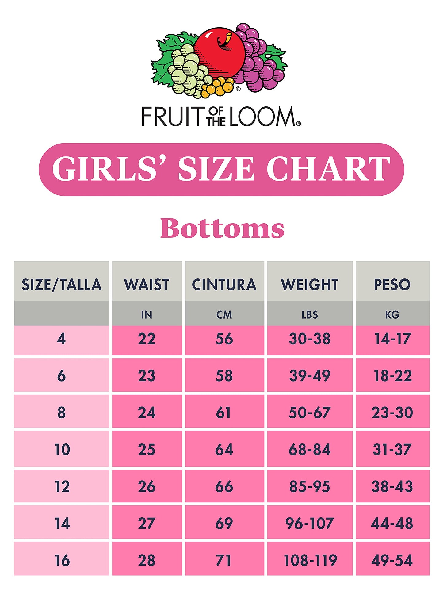 Fruit of the Loom Girls' Big Tag Free Cotton Brief Underwear Multipacks, Brief-10 Pack-White/Stripes/Animal Print, 10