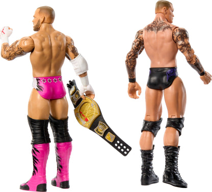 Mattel WWE Main Event Championship Showdown 2-Pack Action Figures & Accessory, Series #19 CM Punk vs Randy Orton Collectible Set