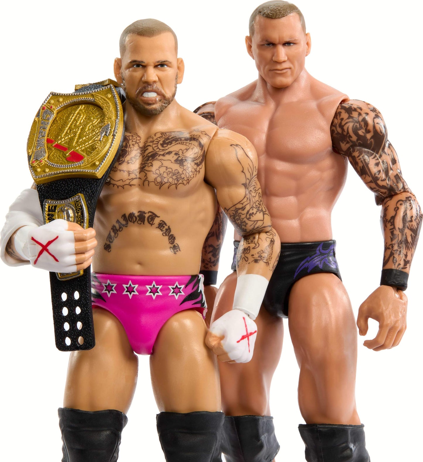 Mattel WWE Main Event Championship Showdown 2-Pack Action Figures & Accessory, Series #19 CM Punk vs Randy Orton Collectible Set