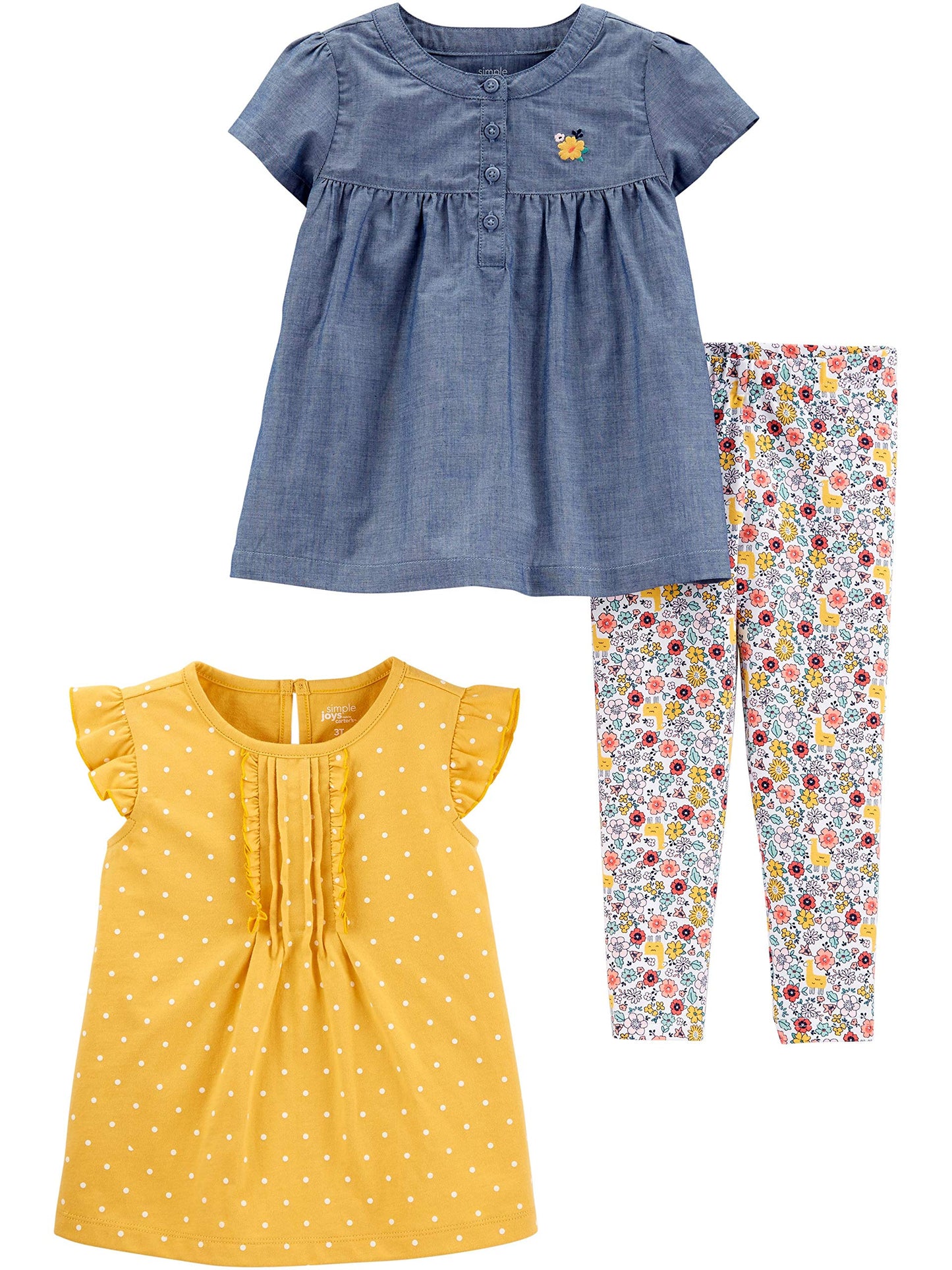 Simple Joys by Carter's Baby and Toddler Girls' 3-piece Playwear Set